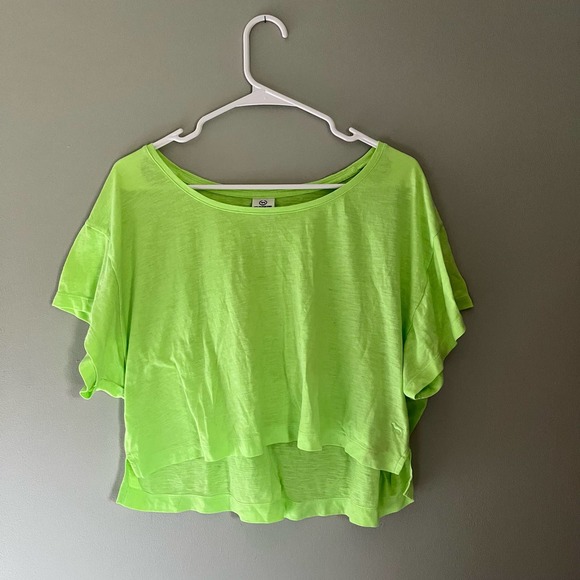 Small Women Pink Victoria Secret Lime Green Crop Top 80s - Picture 1 of 5